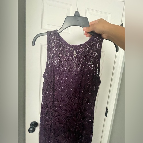 Marina Purple Sequined Long formal dress - Picture 2 of 4